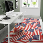 Independence Day USA Flag Pattern Print Area Rug