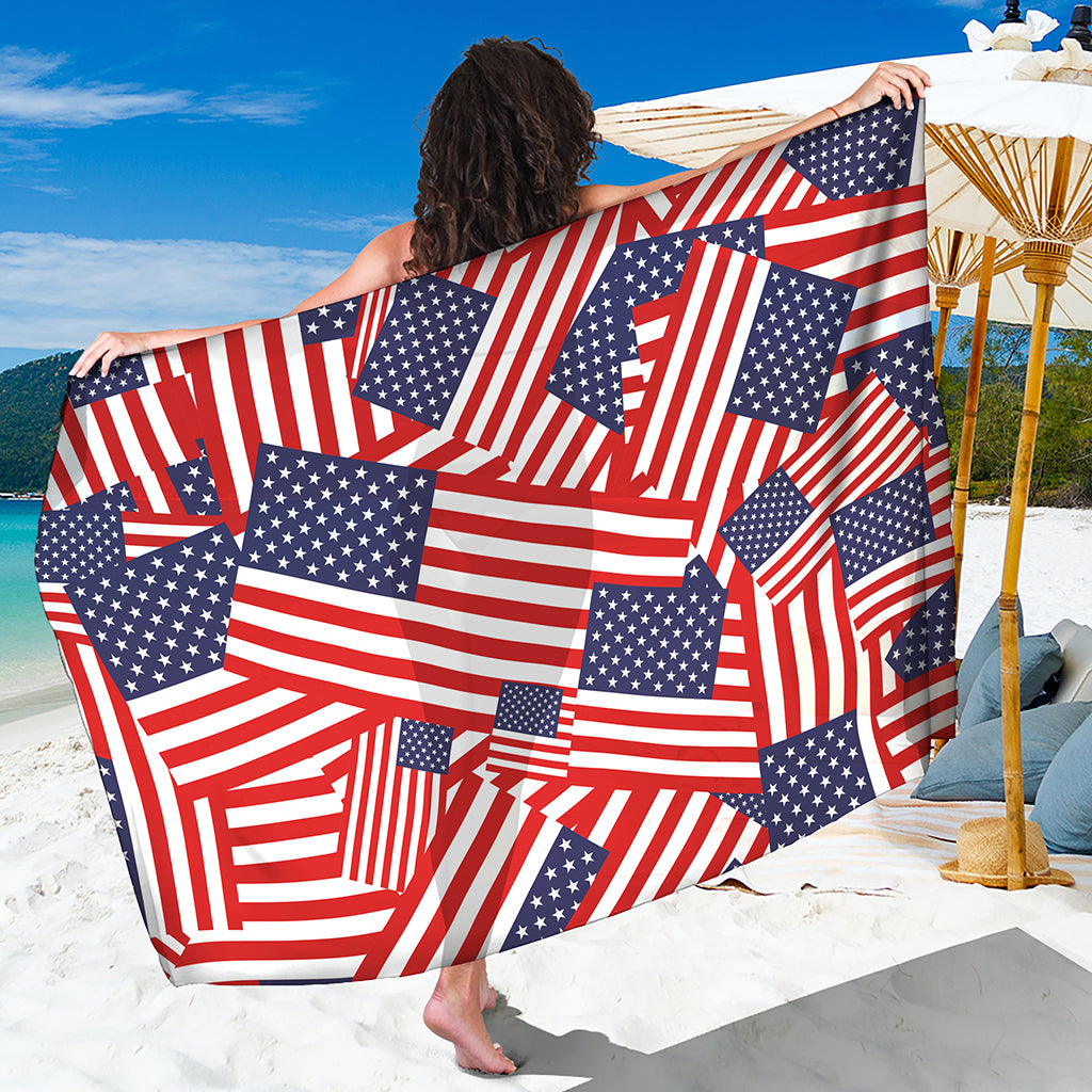 Independence Day USA Flag Pattern Print Beach Sarong Wrap