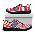 Independence Day USA Flag Pattern Print Black Running Shoes
