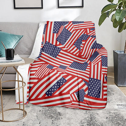 Independence Day USA Flag Pattern Print Blanket