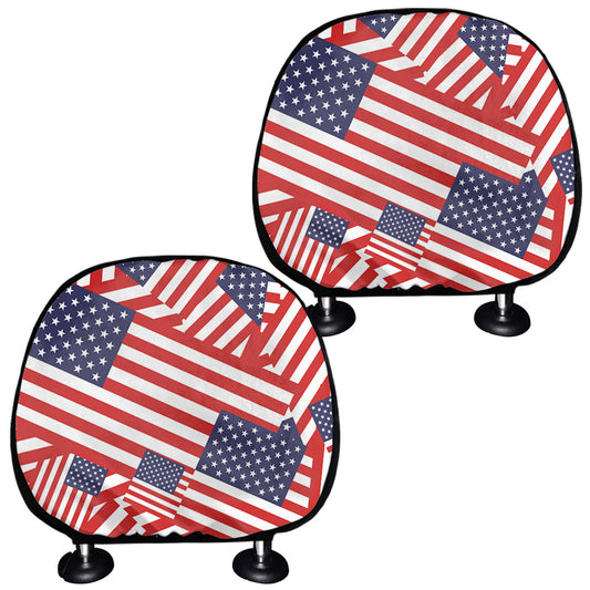 Independence Day USA Flag Pattern Print Car Headrest Covers