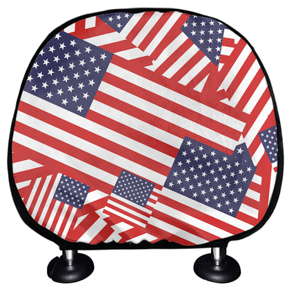 Independence Day USA Flag Pattern Print Car Headrest Covers