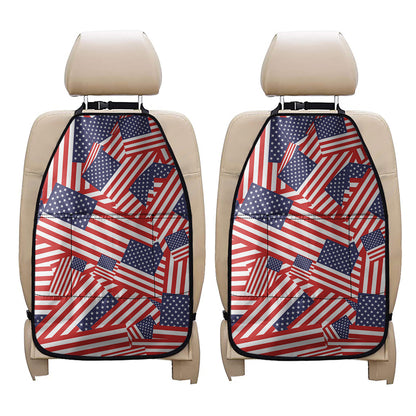 Independence Day USA Flag Pattern Print Car Seat Organizers