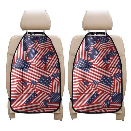 Independence Day USA Flag Pattern Print Car Seat Organizers