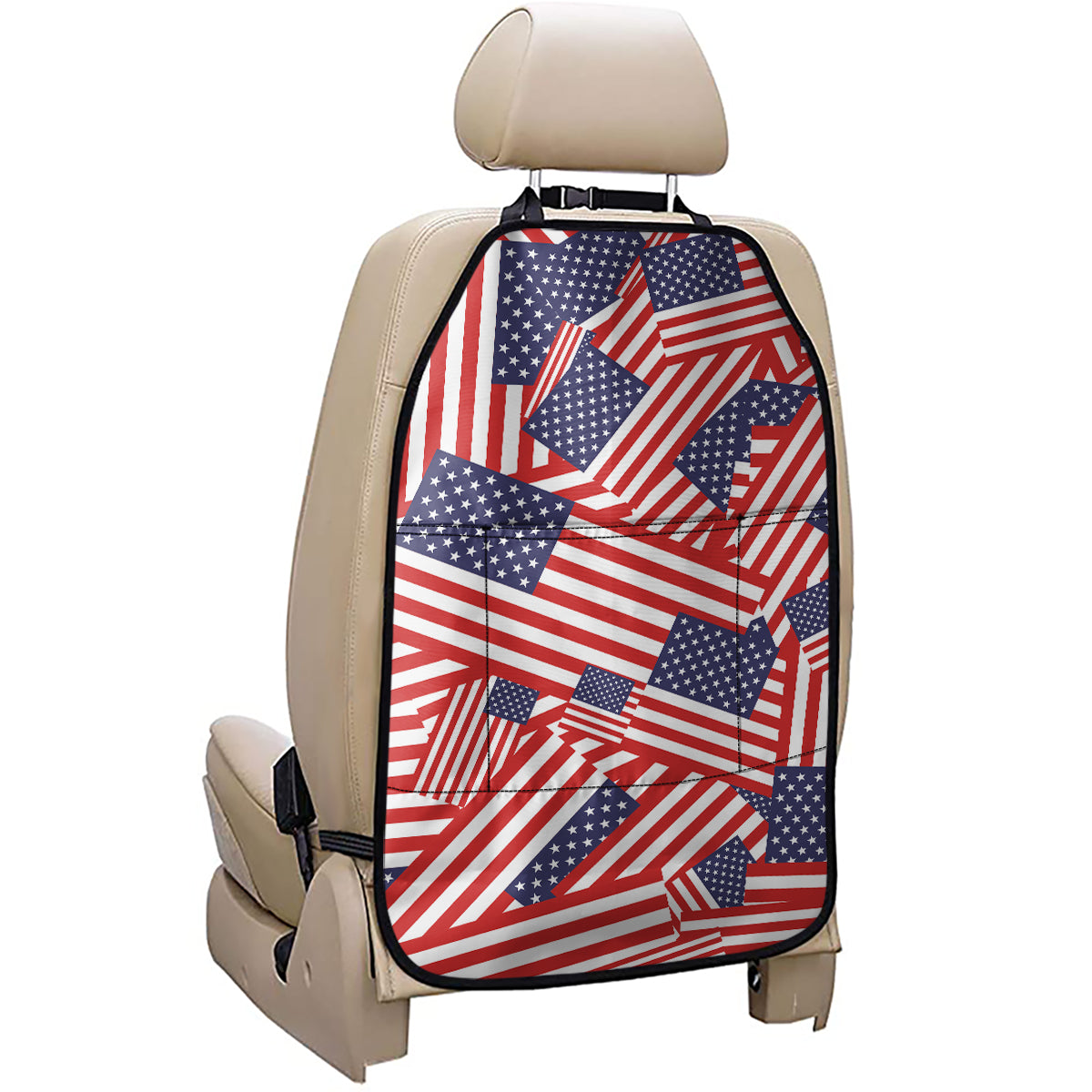 Independence Day USA Flag Pattern Print Car Seat Organizers