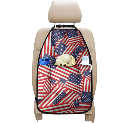 Independence Day USA Flag Pattern Print Car Seat Organizers