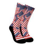 Independence Day USA Flag Pattern Print Crew Socks