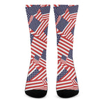 Independence Day USA Flag Pattern Print Crew Socks