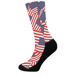 Independence Day USA Flag Pattern Print Crew Socks
