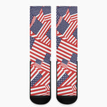 Independence Day USA Flag Pattern Print Crew Socks