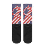 Independence Day USA Flag Pattern Print Crew Socks