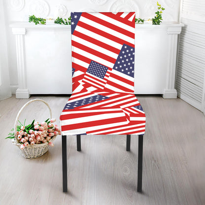 Independence Day USA Flag Pattern Print Dining Chair Slipcover