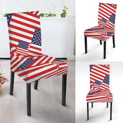 Independence Day USA Flag Pattern Print Dining Chair Slipcover