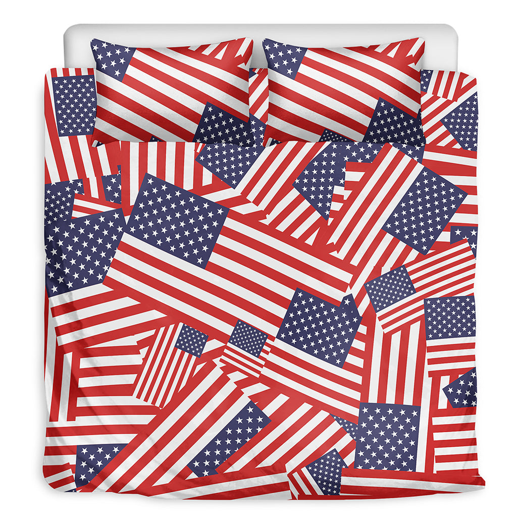 Independence Day USA Flag Pattern Print Duvet Cover Bedding Set