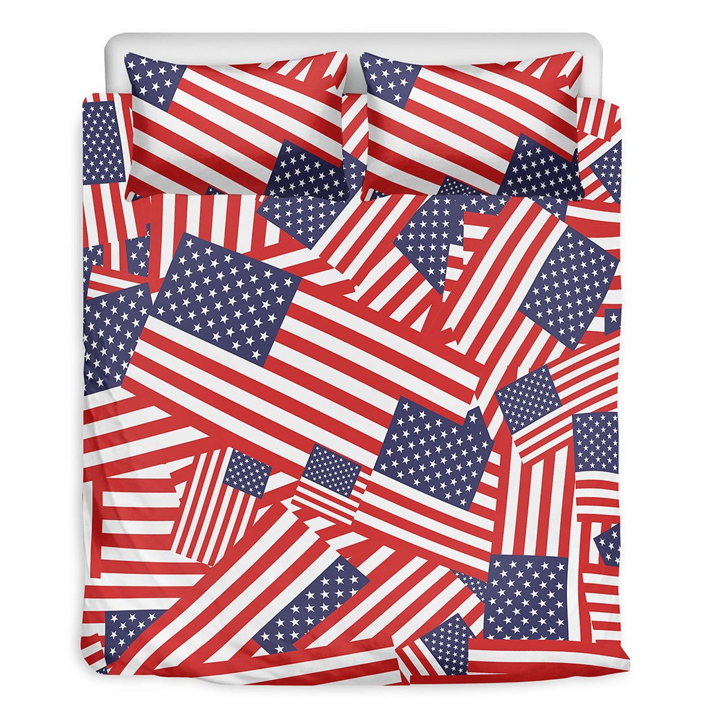 Independence Day USA Flag Pattern Print Duvet Cover Bedding Set