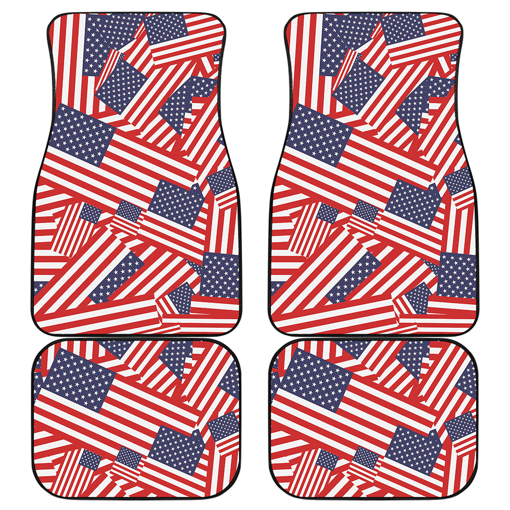 Independence Day USA Flag Pattern Print Front and Back Car Floor Mats