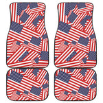 Independence Day USA Flag Pattern Print Front and Back Car Floor Mats