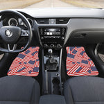 Independence Day USA Flag Pattern Print Front and Back Car Floor Mats