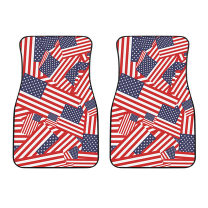 Independence Day USA Flag Pattern Print Front Car Floor Mats