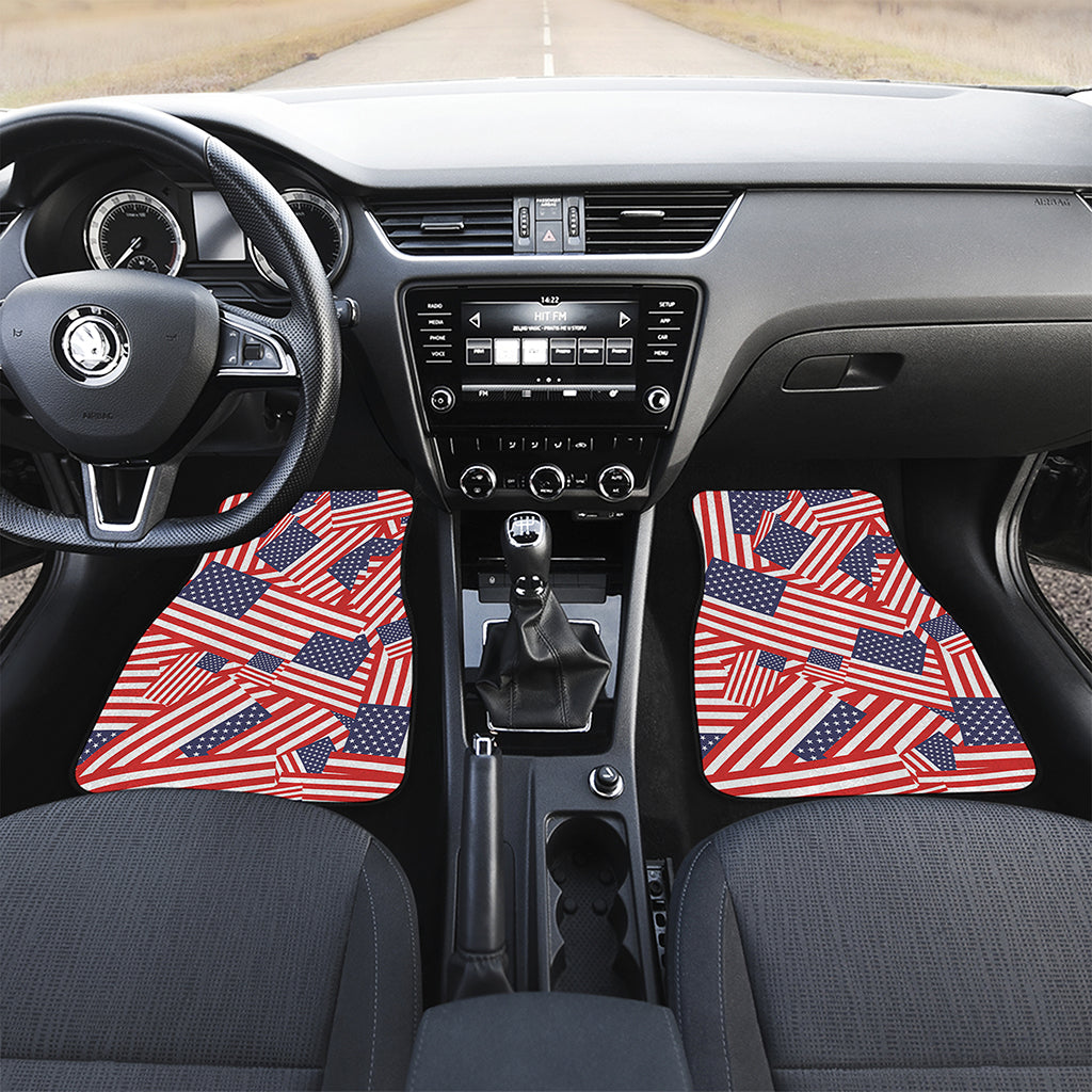 Independence Day USA Flag Pattern Print Front Car Floor Mats