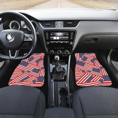 Independence Day USA Flag Pattern Print Front Car Floor Mats