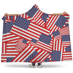 Independence Day USA Flag Pattern Print Hooded Blanket
