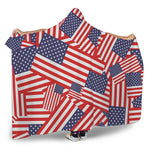 Independence Day USA Flag Pattern Print Hooded Blanket