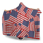Independence Day USA Flag Pattern Print Hooded Blanket