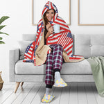 Independence Day USA Flag Pattern Print Hooded Blanket