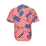 Independence Day USA Flag Pattern Print Men's Baseball Jersey