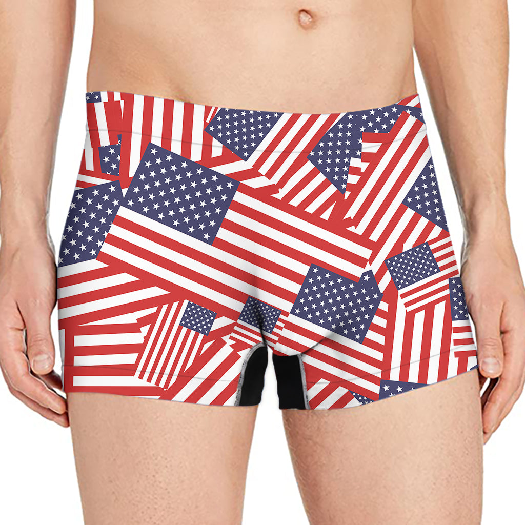 Independence Day USA Flag Pattern Print Men's Boxer Briefs
