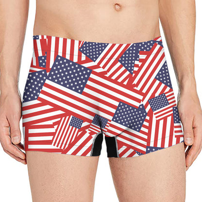 Independence Day USA Flag Pattern Print Men's Boxer Briefs