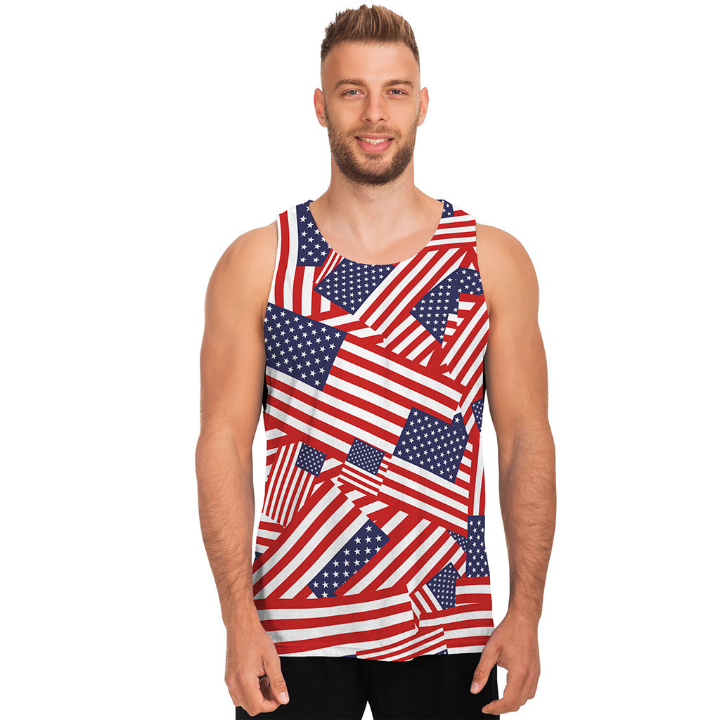 Independence Day USA Flag Pattern Print Men's Tank Top