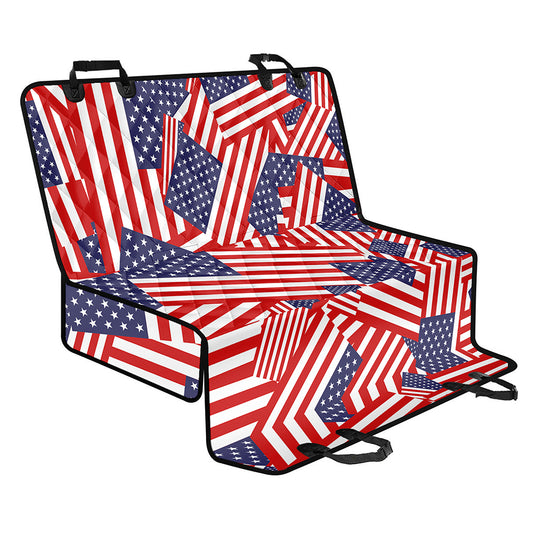 Independence Day USA Flag Pattern Print Pet Car Back Seat Cover