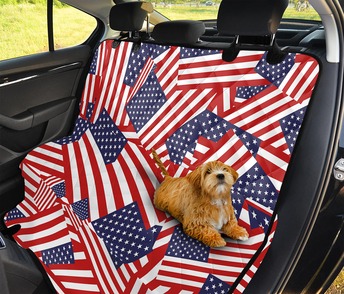 Independence Day USA Flag Pattern Print Pet Car Back Seat Cover