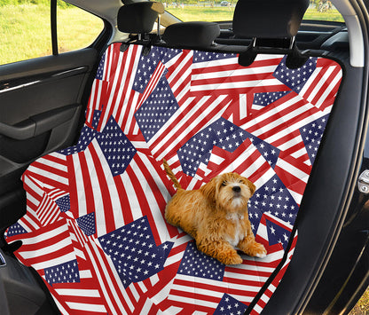 Independence Day USA Flag Pattern Print Pet Car Back Seat Cover
