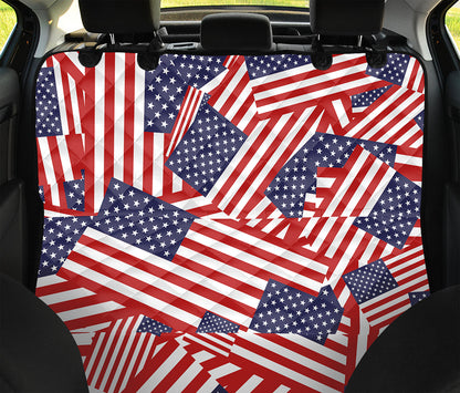 Independence Day USA Flag Pattern Print Pet Car Back Seat Cover