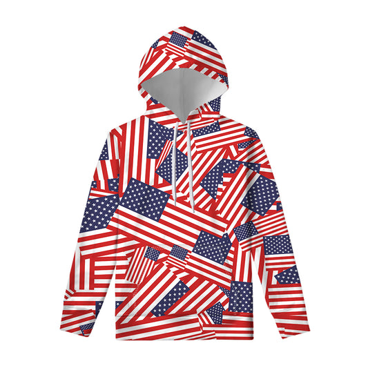 Independence Day USA Flag Pattern Print Pullover Hoodie