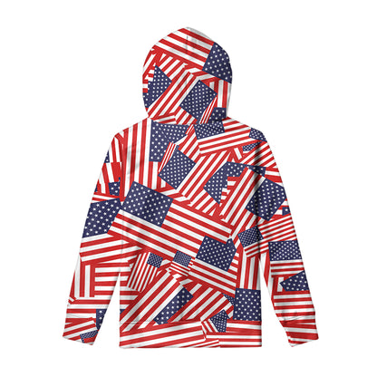 Independence Day USA Flag Pattern Print Pullover Hoodie