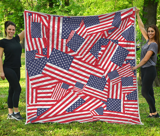 Independence Day USA Flag Pattern Print Quilt