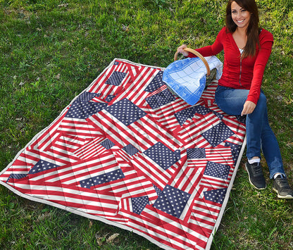 Independence Day USA Flag Pattern Print Quilt
