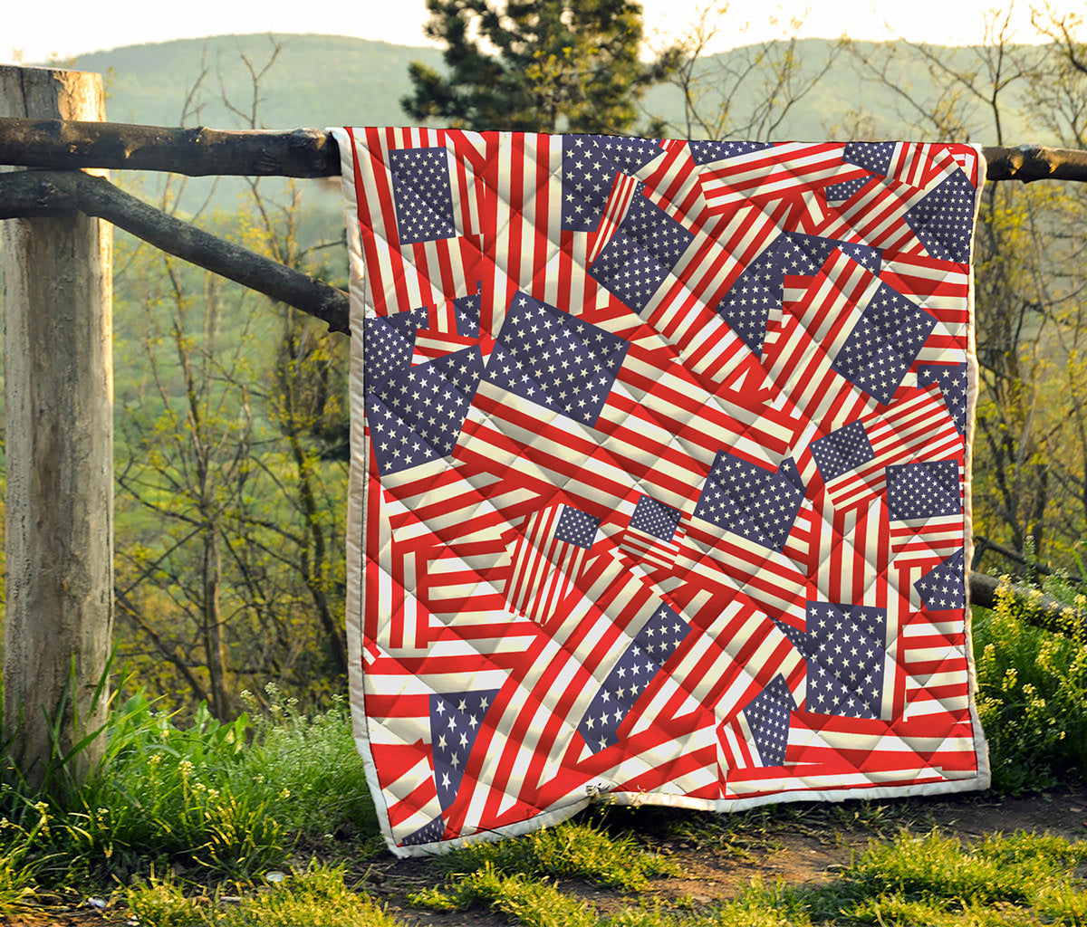 Independence Day USA Flag Pattern Print Quilt