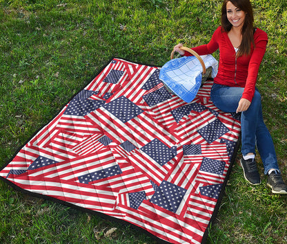 Independence Day USA Flag Pattern Print Quilt