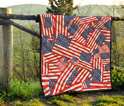 Independence Day USA Flag Pattern Print Quilt