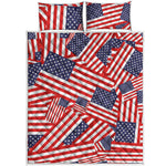 Independence Day USA Flag Pattern Print Quilt Bed Set