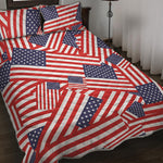 Independence Day USA Flag Pattern Print Quilt Bed Set