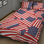 Independence Day USA Flag Pattern Print Quilt Bed Set