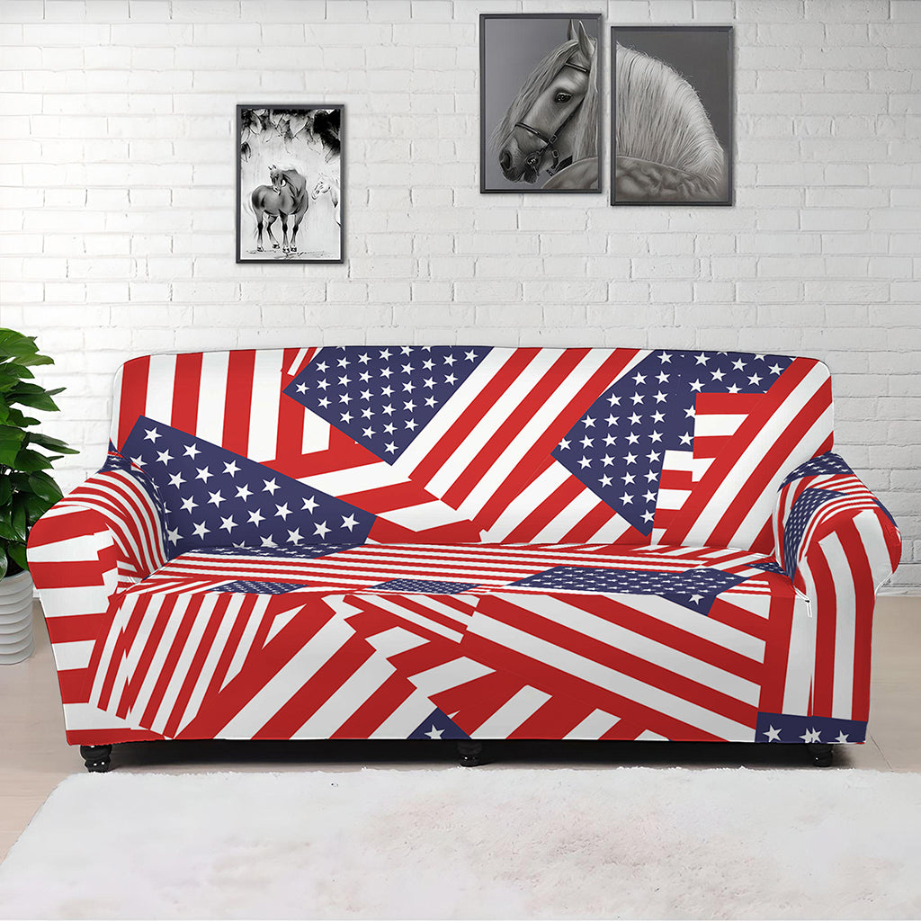Independence Day USA Flag Pattern Print Sofa Cover