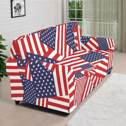 Independence Day USA Flag Pattern Print Sofa Cover