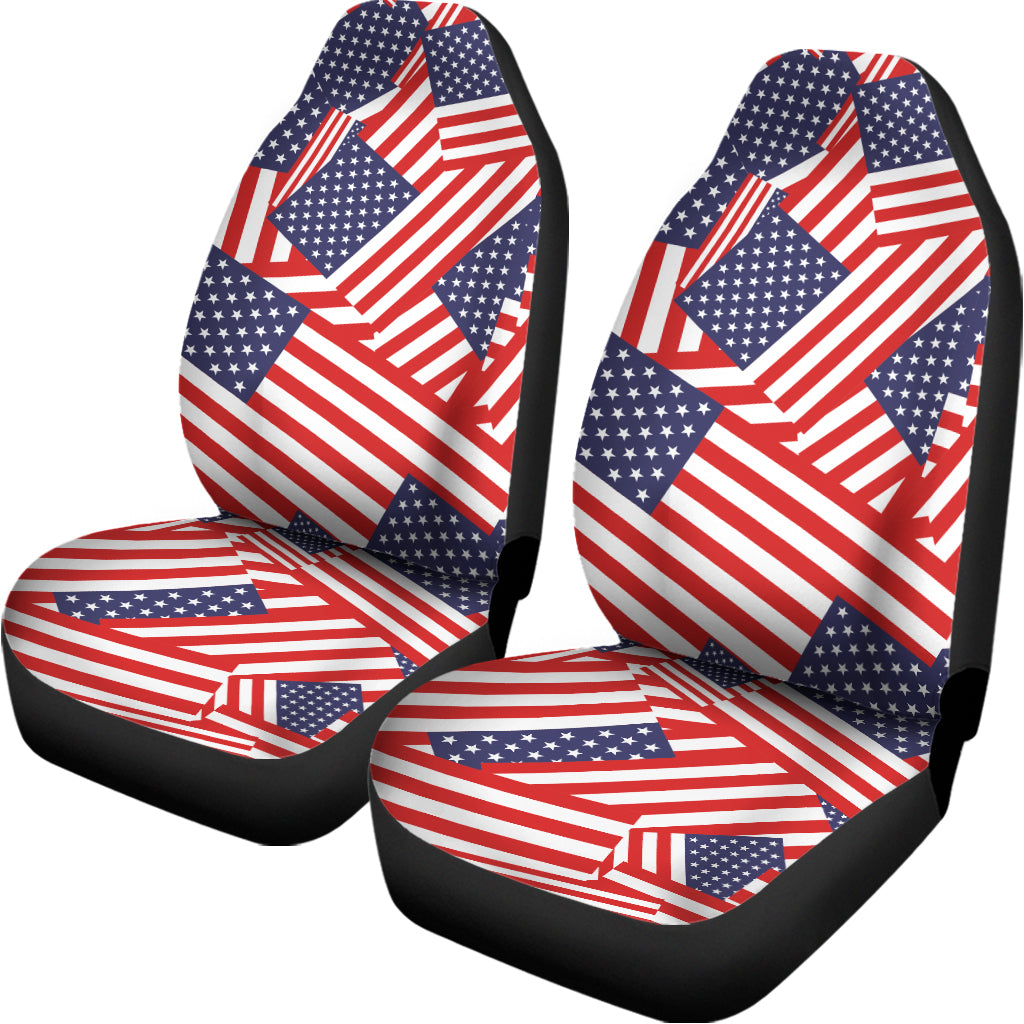 Independence Day USA Flag Pattern Print Universal Fit Car Seat Covers
